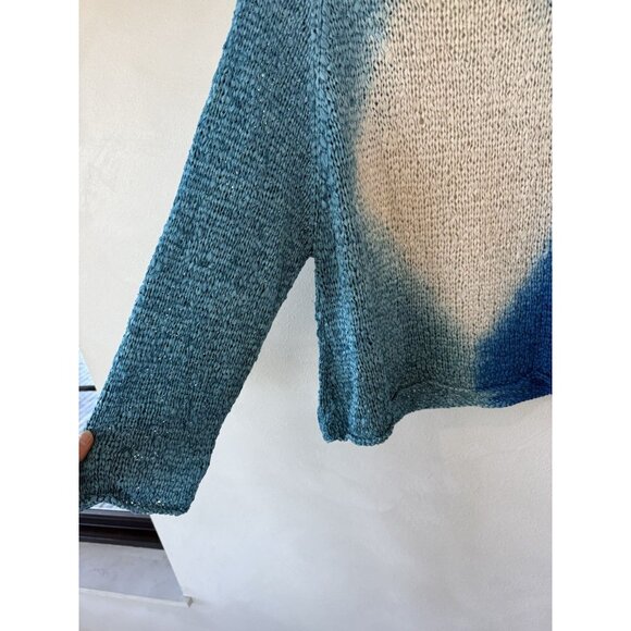 Dana Buchman Vintage 100% Silk Blue White Pullover Sweater Womens Extra Large XL - Picture 4 of 4